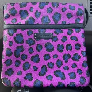 Vera Bradley Slim and trim Purple leopard  crossbody NWOT